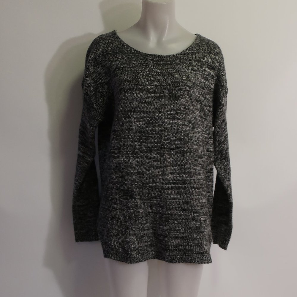 Womens Millau Black, Gray, White Knit Sweater M *